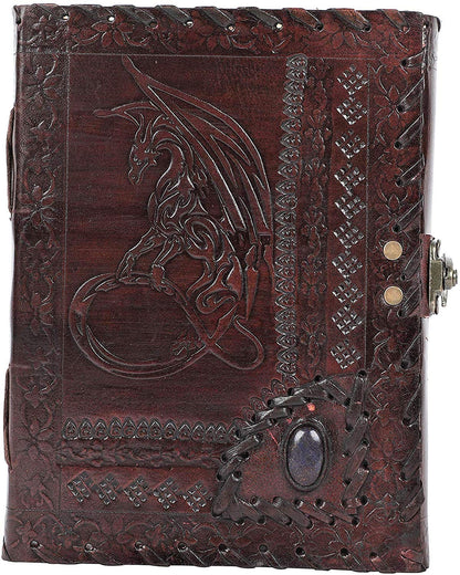 Overdose Dragon With Stone Leather Diary 5*7