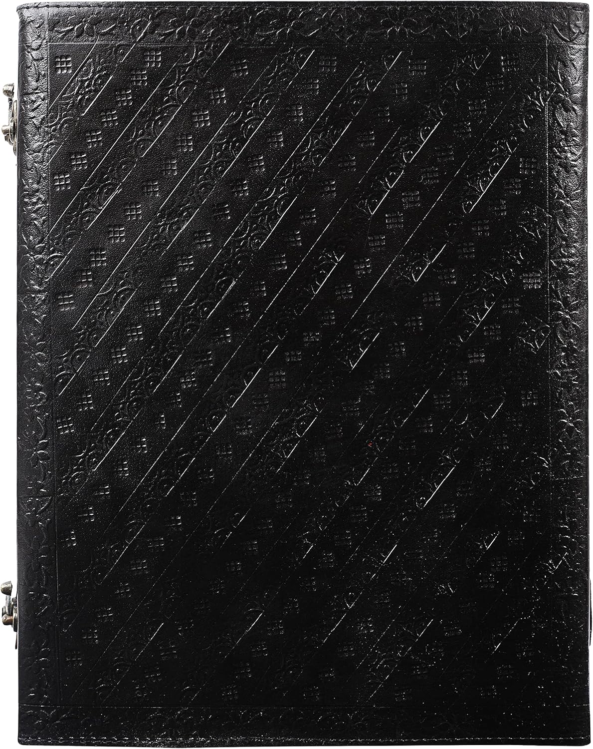 OVERDOSE Black Leather Journal with Hand Embossed Stone 10/13