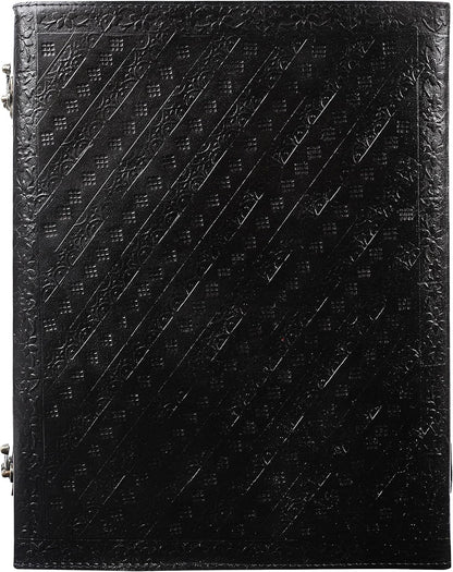 OVERDOSE Black Leather Journal with Hand Embossed Stone 10/13