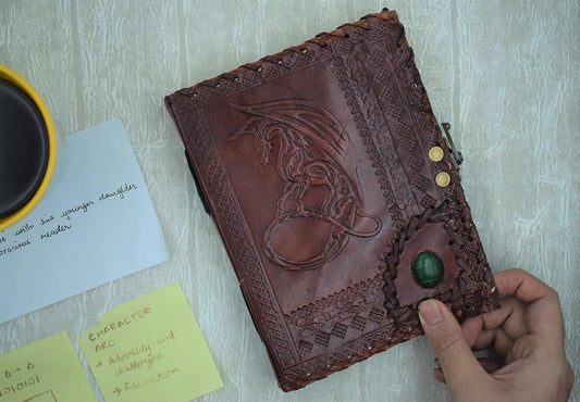 Overdose Dragon With Stone Leather Diary 5*7