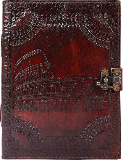 OVERDOSE Colosseum Brown Leather Journal 6/8