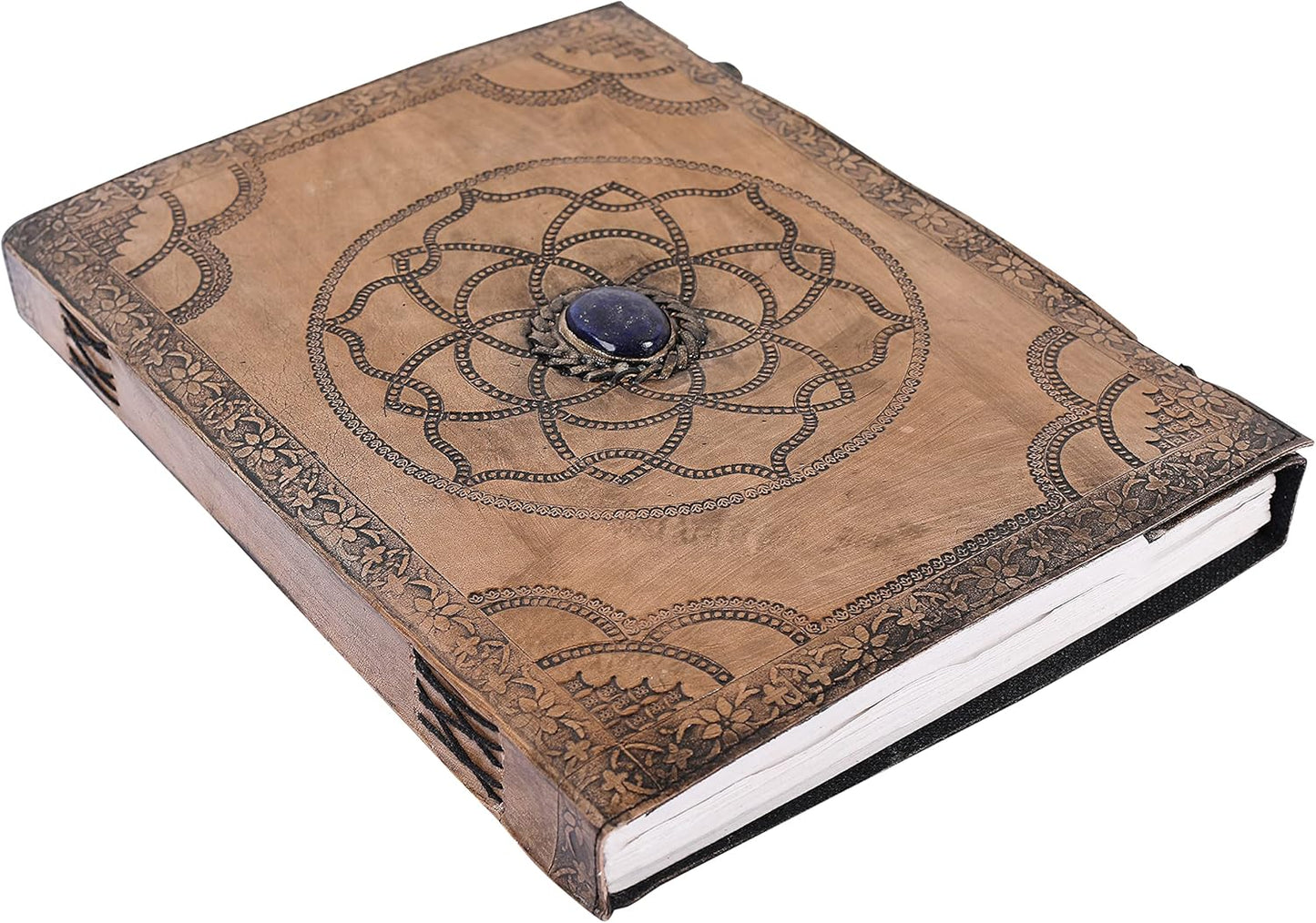 OVERDOSE Vintage Leather Journal in Hand Embossed Stone 10/13
