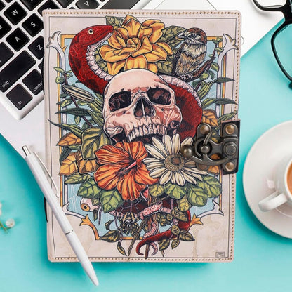 OD-36 OVERDOSE Skull Design Handmade vintage leather journal 6/8
