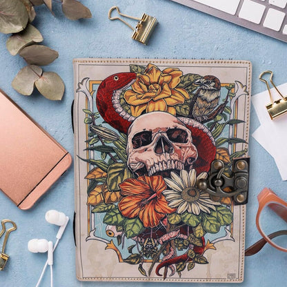 OD-36 OVERDOSE Skull Design Handmade vintage leather journal 6/8