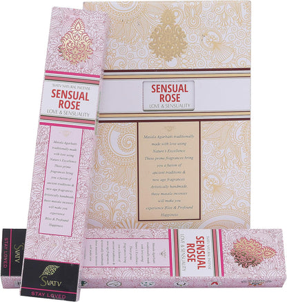 SVATV INCENSE STICK SENSUAL ROSE 15GM (PACK OF 12)