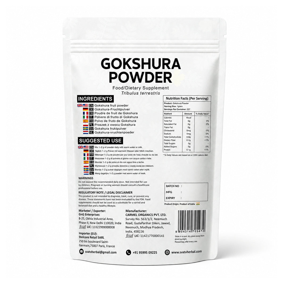 SVATV Gokshura Powder - 227GM