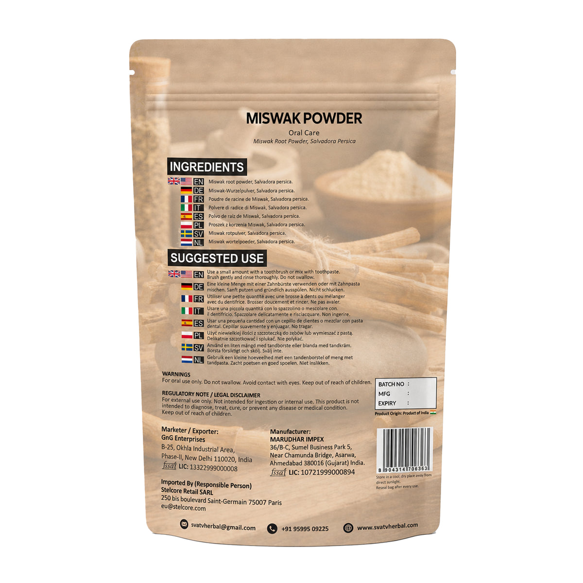 SVATV Miswak Powder 227 Gram (8 Oz)