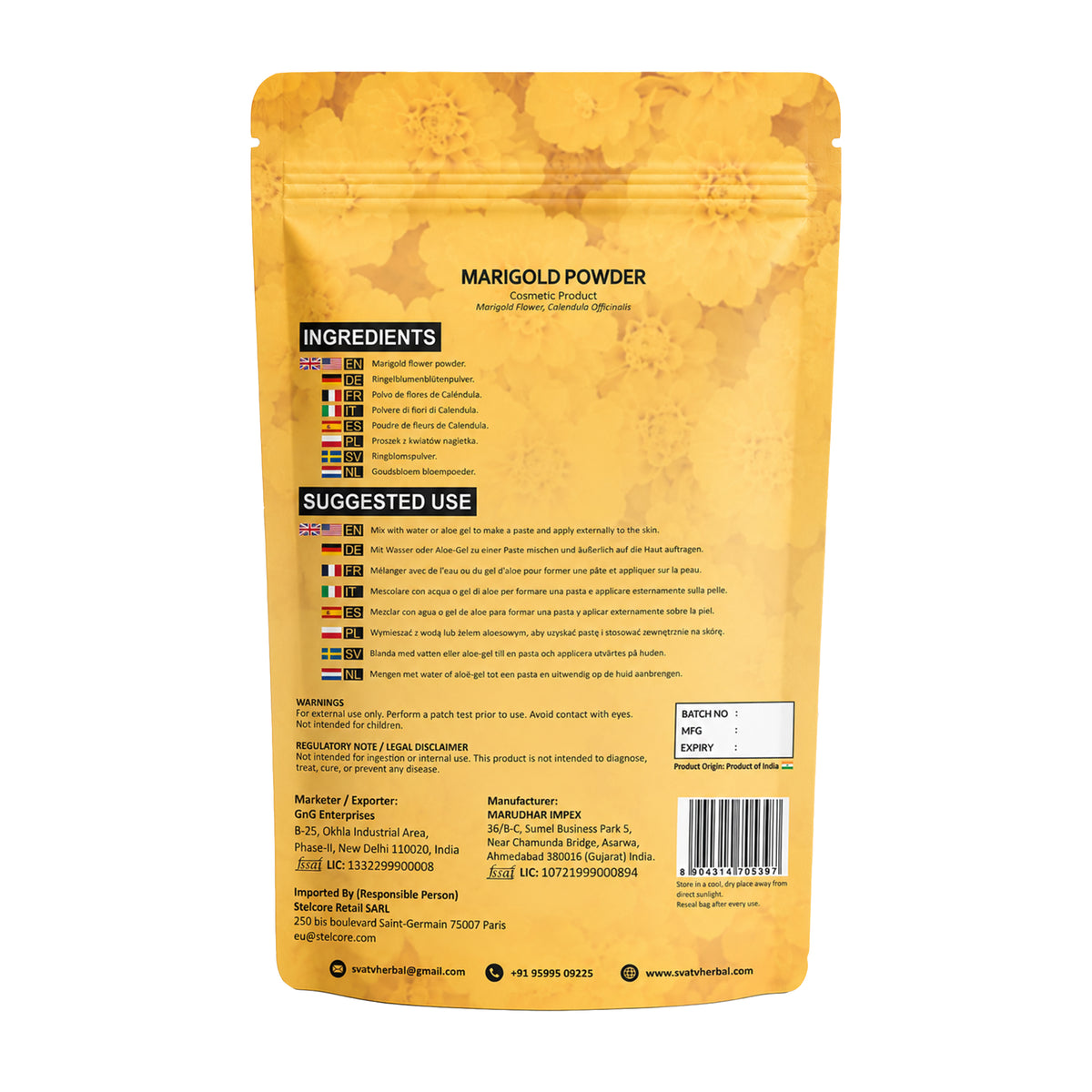 SVATV Marigold Powder - 227GM