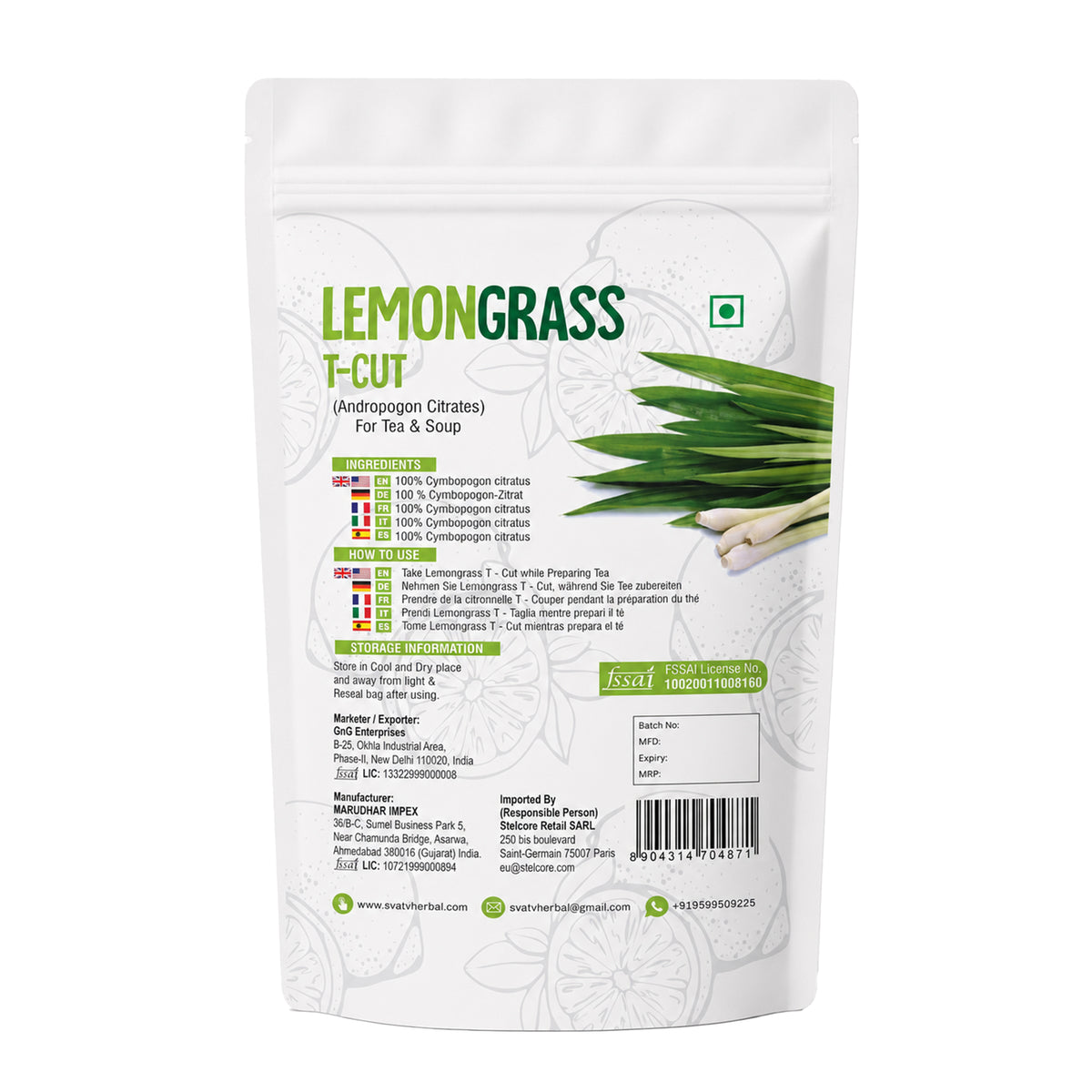 SVATV Lemongrass Leaves T-CUT - 227GM