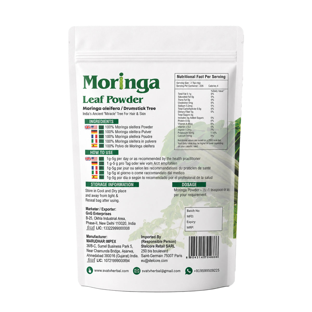 SVATV Moringa Powder 227gm
