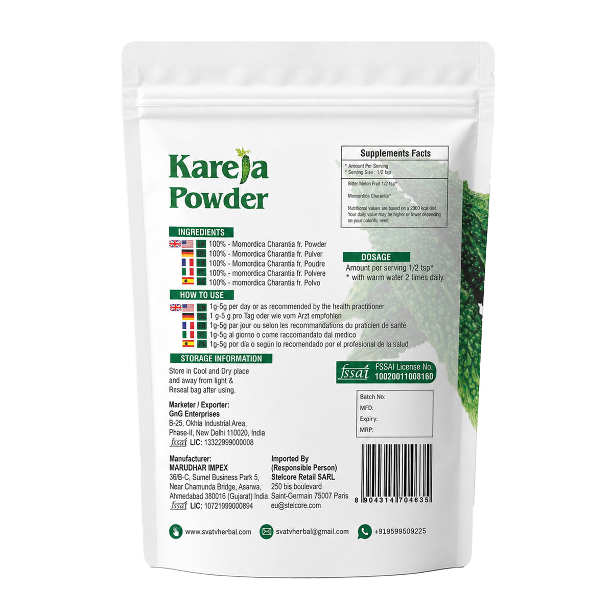 SVATV Karela Powder - 227GM