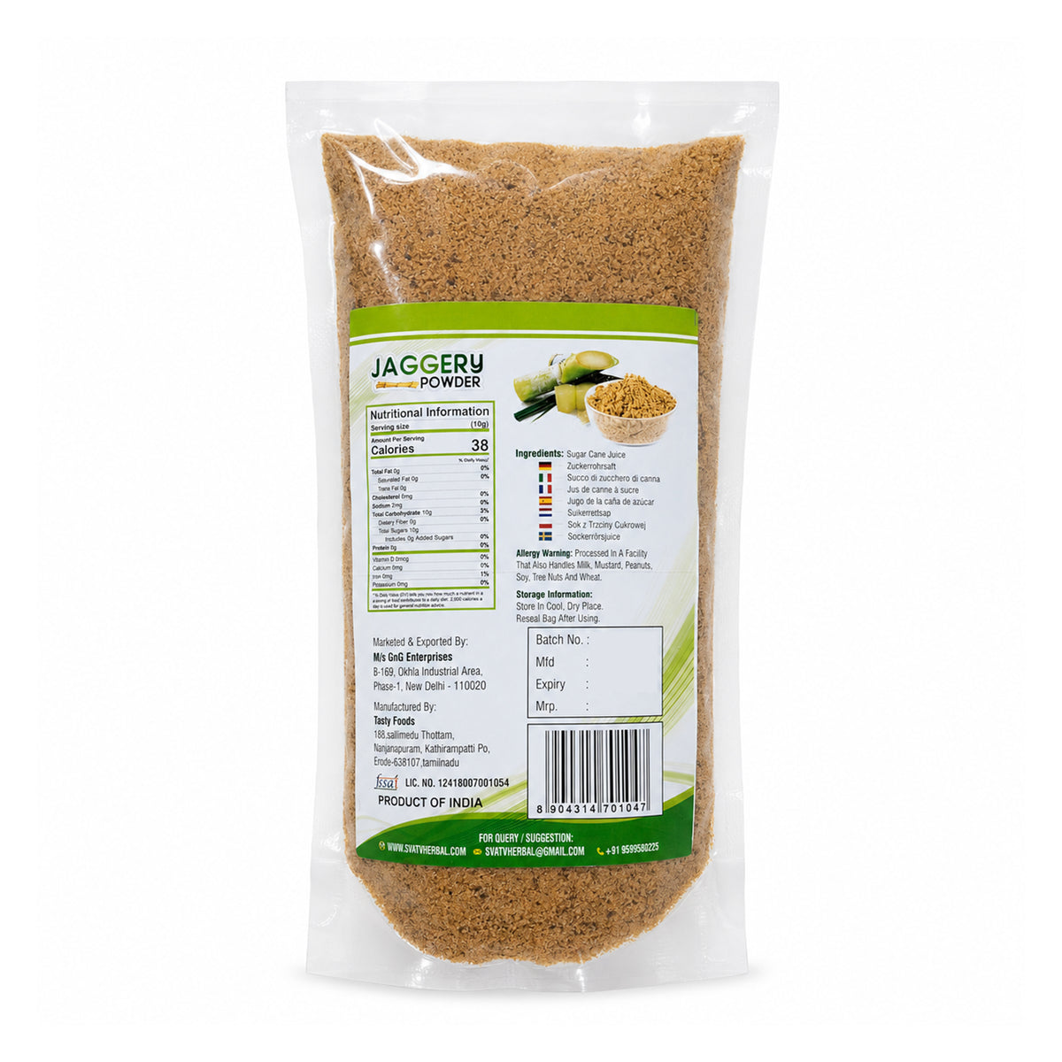 SVTAV Jaggery Powder, Hand-Grinded Gur Powder | Natural Sweetener | 227gm (8oz)