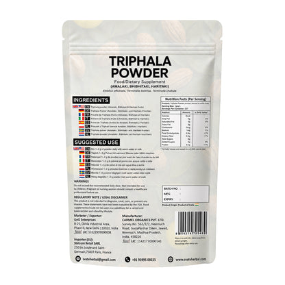 SVATV Triphala Powder 227g Formula of Amla, Haritaki & Bibhitaki – 8 Oz