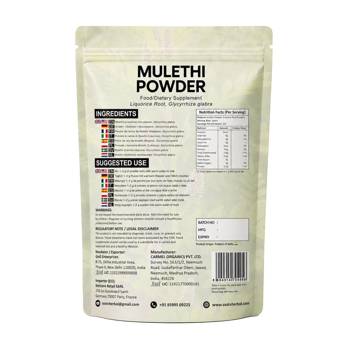 SVATV Mulethi Powder - 227GM