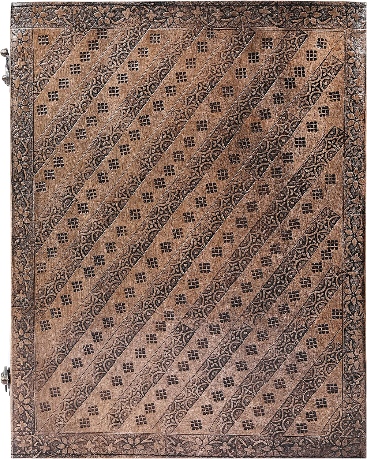 OVERDOSE Vintage Leather Journal in Hand Embossed Stone 10/13