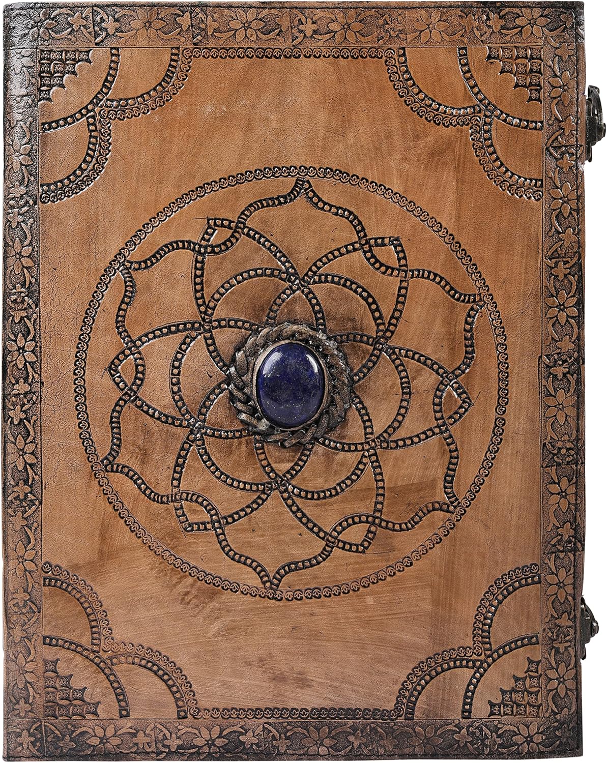 OVERDOSE Vintage Leather Journal in Hand Embossed Stone 10/13