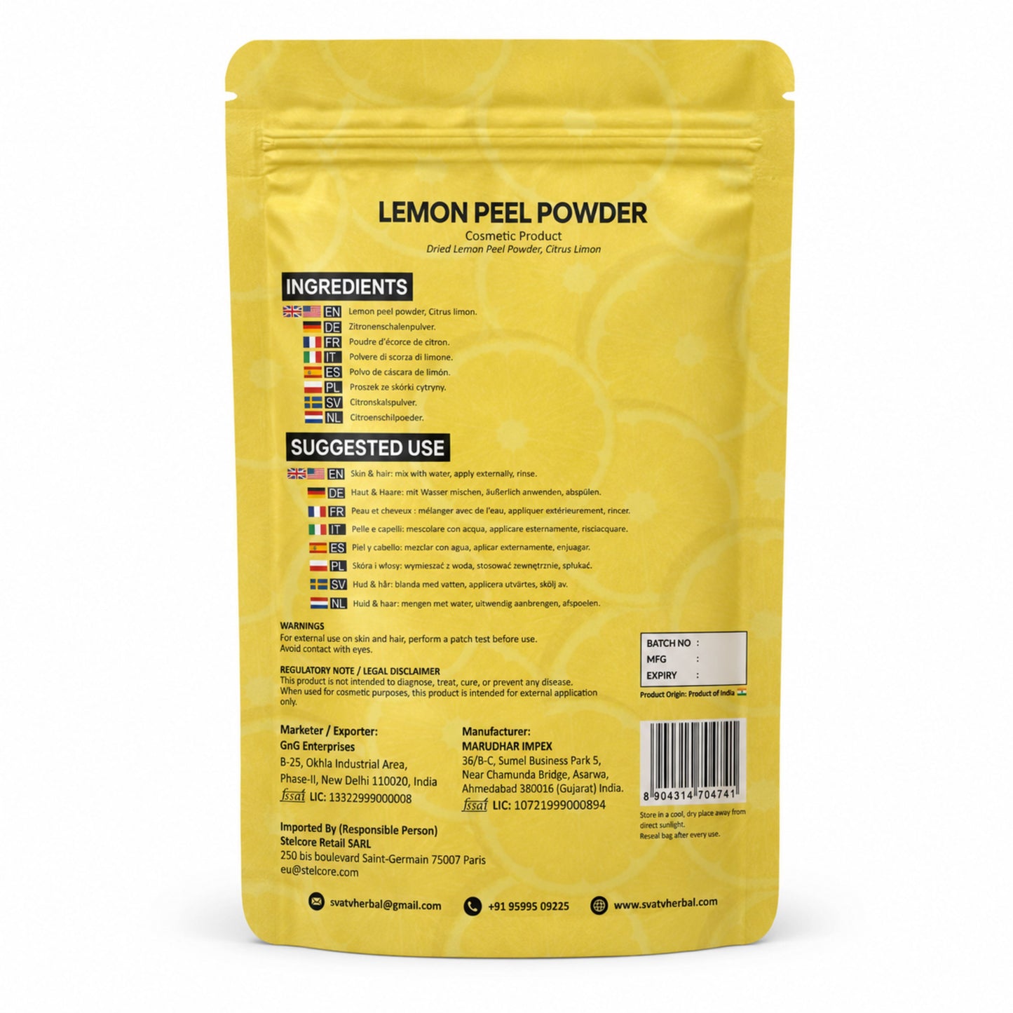 SVATV LEMON PEEL POWDER - 227g