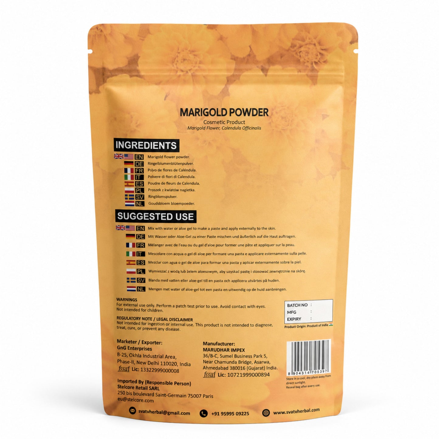 Svatv Marigold Powder - 227GM