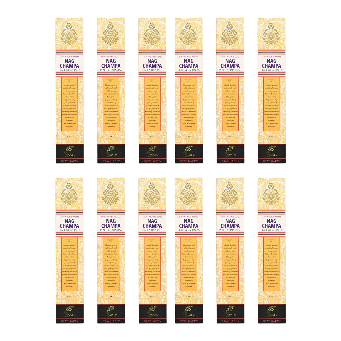 SVATV INCENSE STICK NAG CHAMPA 180GM (PACK OF 12)