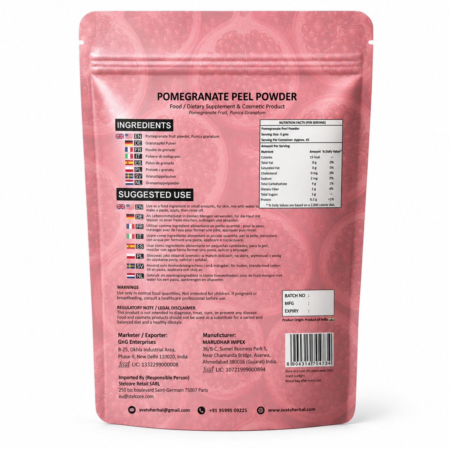 SVATV POMEGRANATE POWDER FOR SKIN 227GM