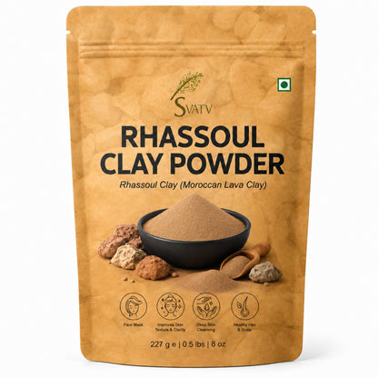 SVATV Rhassoul Clay powder | Ghassoul Clay | For Skin 227gm (8_oZ)