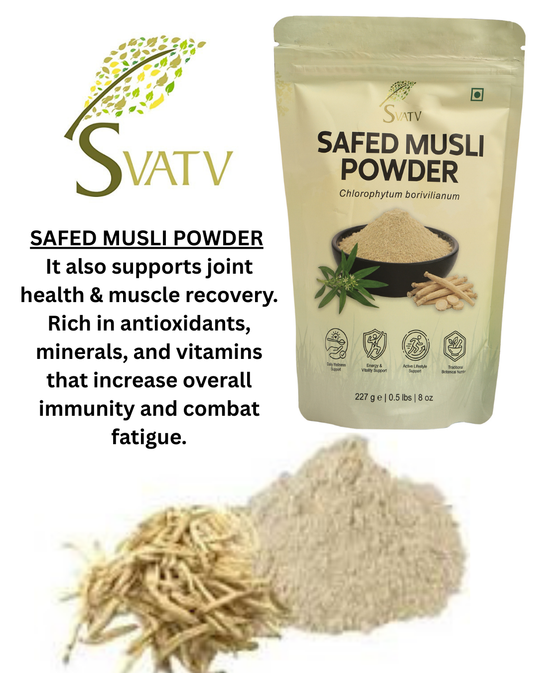 Svatv Safed Musli Powder | 227gm (8_oZ)