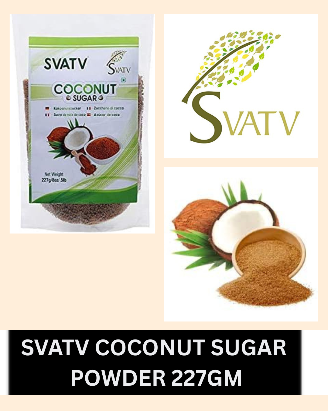 SVATV Coconut Sugar Powder | Natural Sweetener Powder | 227gm (8_oZ)