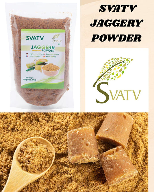 SVTAV Jaggery Powder, Hand-Grinded Gur Powder | Natural Sweetener | 227gm (8oz)