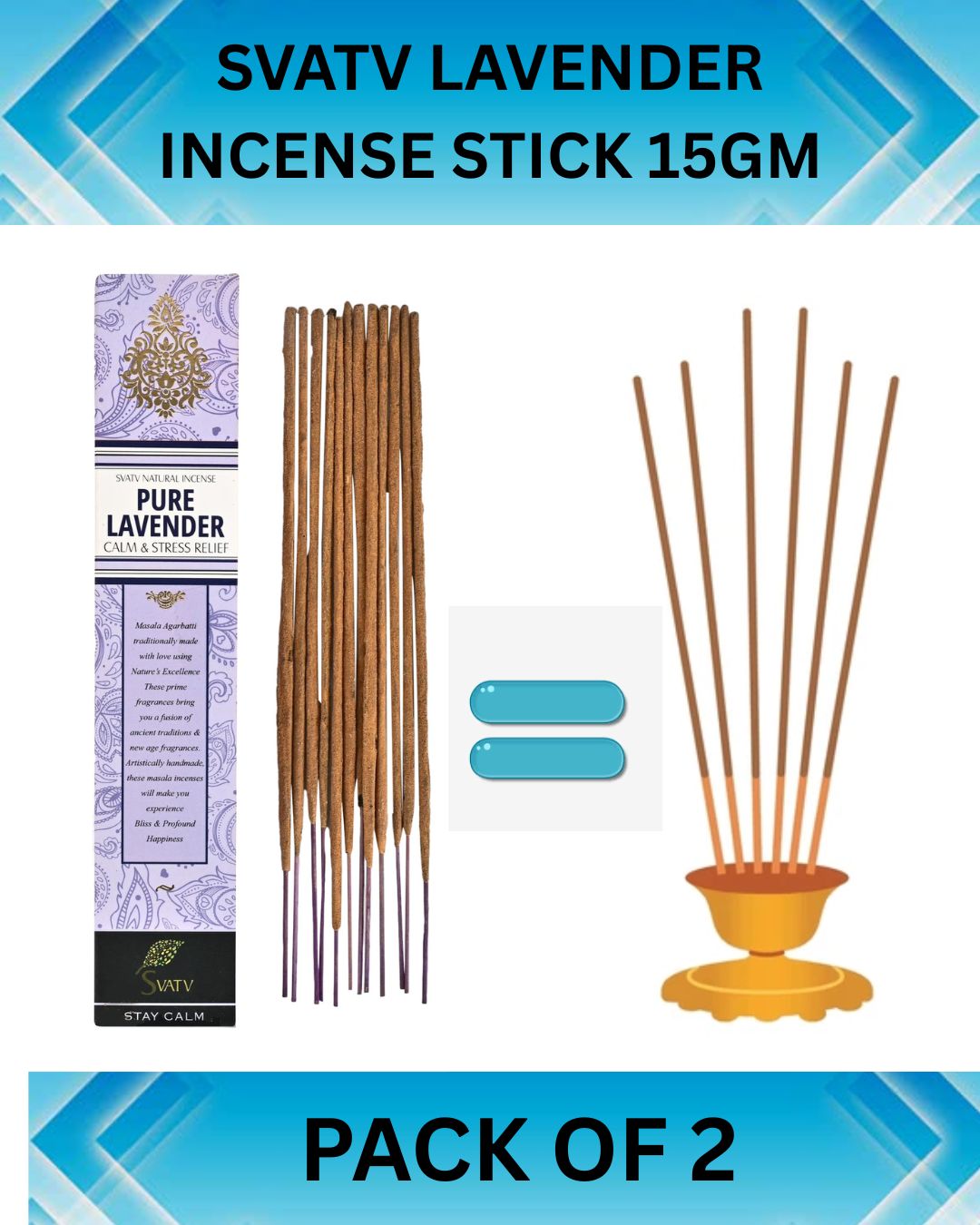 SVATV INCENSE STICK LAVENDER 15GM (PACK OF 2)