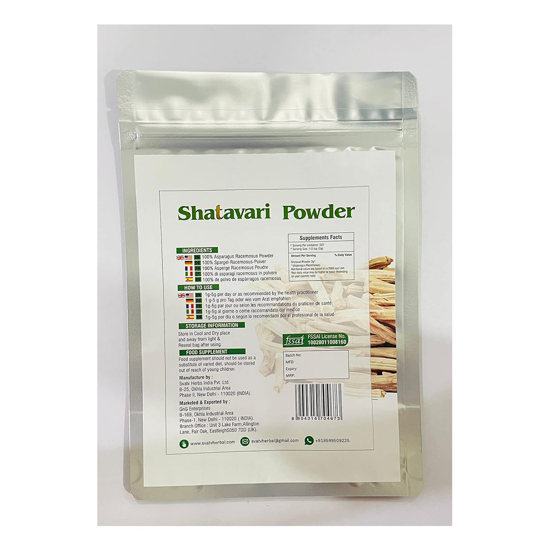 SVATV Shatavari Powder ( Asparagus racemosus ) | Boost Immune and Inflammatory Response -227 Grams , Half Pound