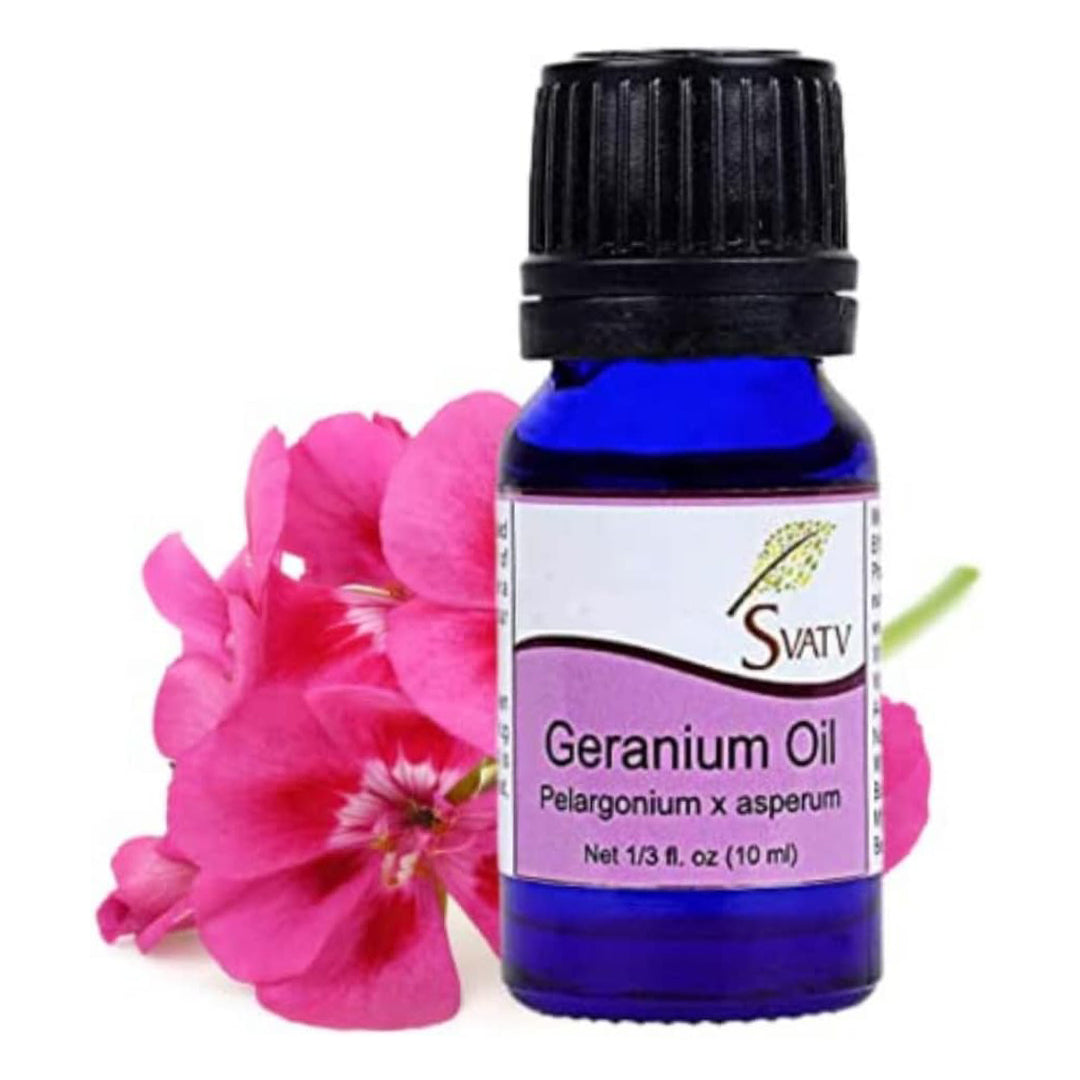 SVATV Geranium Essential Oil For Yoga Massage Room Fragrance Oil for Diffuser, Aromatherapy Oils,  DIY Personal Care - 10 ml