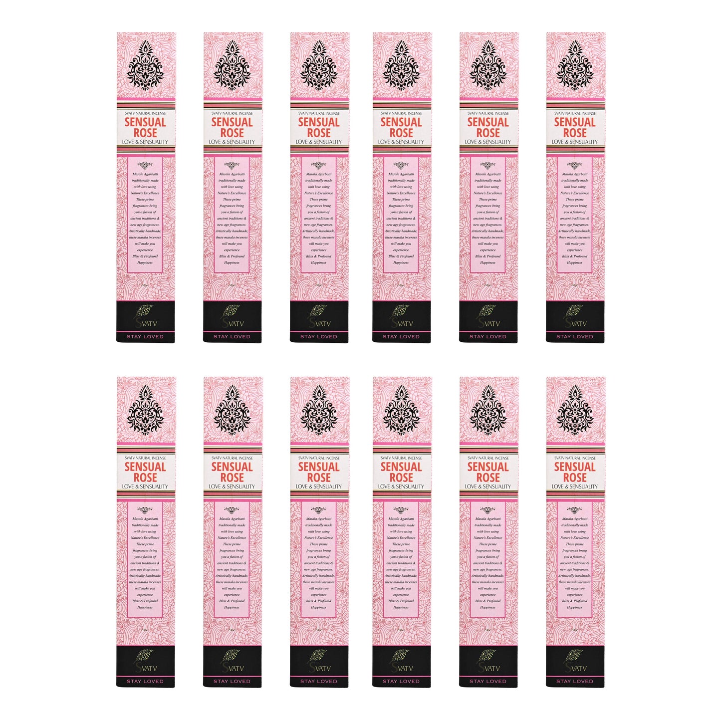 SVATV INCENSE STICK SENSUAL ROSE 15GM (PACK OF 12)