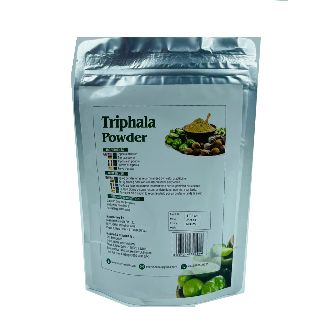 SVATV Triphala Powder 227g Formula of Amla, Haritaki & Bibhitaki – 8 Oz