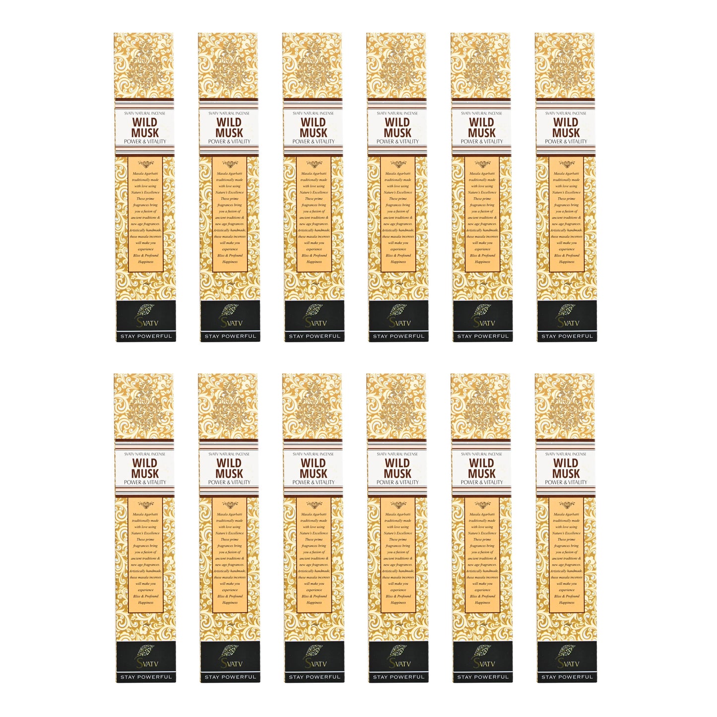 SVATV INCENSE STICK WILD MUSK 15GM (PACK OF 12)
