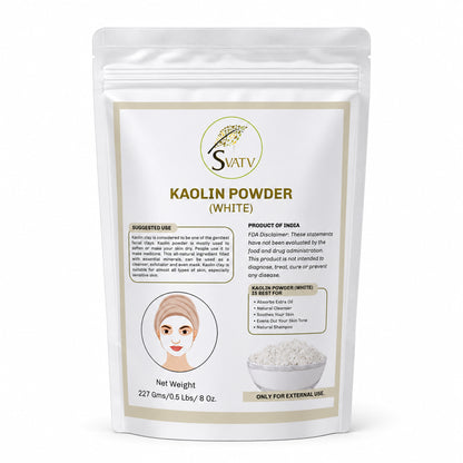 SVATV White Kaolin White Clay I Powder For Skin 227gm (8_oZ)