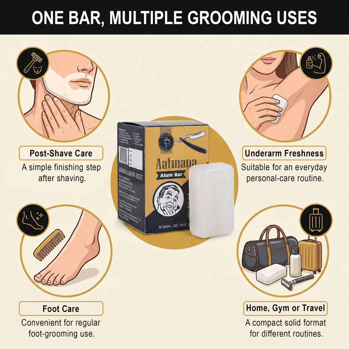 AATMANA Alum Bar Pack Of 2 100gm For Skin
